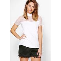 Lace Neck Top - ivory