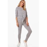 Lace Up Knitted Lounge Set - grey