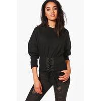 laura corset detail sweat black