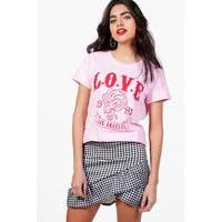 LA Love Printed Tee - pink