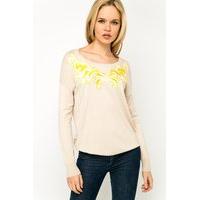 Lace Embroidered Neckline Pullover