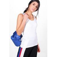 Ladies Ribbed Muscle Back Vest - white