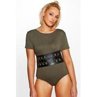 Lara Belted Bodysuit - khaki