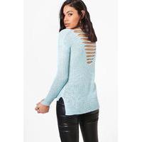 Ladder Back Lightweight Jumper - sky