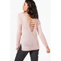 Ladder Back Lightweight Jumper - blush