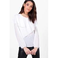 Layered Frill Top - white