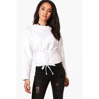 Laura Corset Detail Sweat - white