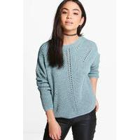 Ladder Stitch Jumper - blue