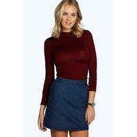 Laura Long Sleeve Roll Neck - wine