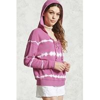 Lace-Up Tie-Dye Hoodie