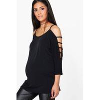 Layla Strappy Sleeve Top - black