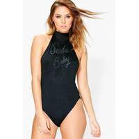 Lauren Santa Baby Caviar Bodysuit - black