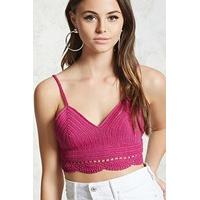 Lace-Up Crochet Crop Top