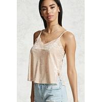 Lace Trim Crushed Velvet Cami