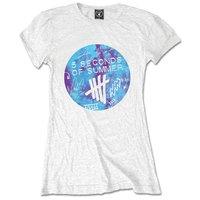 Large White Ladies 5 Seconds Of Summer Scribble Logo T-shirt