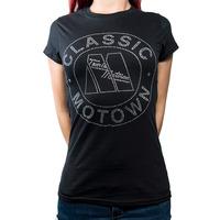 Large Black Motown Classic Ladies Fashion T-shirt.