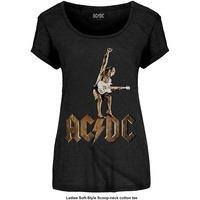 Large Black Womens Ac/dc Angus Statue Fashion T Shirt