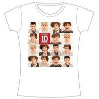 Large White One Direction Polaroid Band Ladies T-shirt.
