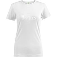 Large White Ladies The Beatles Drop T Logo T-shirt