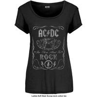 Large Black Ladies Ac/dc Cannon Swig Vintage T-shirt