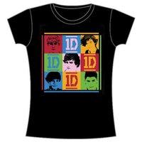 Large Black One Direction 9 Squares Ladies T-shirt.