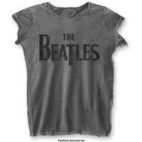 Large Charcoal Grey Ladies The Beatles Drop T Logo T-shirt