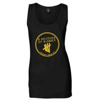 Large Black 5 Seconds Of Summer Derping Stamp Ladies Vest T-shirt.