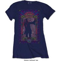 Large Janis Joplin Paisley & Flowers Frame Ladies Fashion T-shirt.