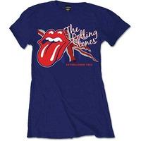 Large Blue Ladies The Rolling Stones Lick The Flag T-shirt