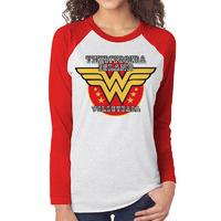 Large Ladies Wonder Woman Volleyball Raglan Shirt