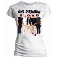 Large White One Direction Flowers Ladies T-shirt.
