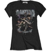 Large Black Ladies Pantera Vintage Rider T-shirt