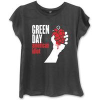 Large Grey Ladies Green Day American Idiot Fashion T-shirt.
