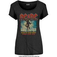 Large Ac/dc Blow Up Your Video Ladies Fashion T-shirt.