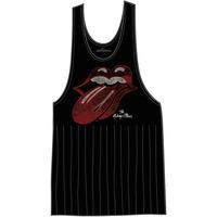 Large Black Ladies The Rolling Stones Vintage Tongue Logo T Shirt Vest