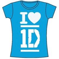 Large Blue I Love One Directions Ladies T-shirt