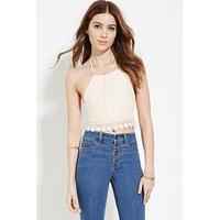 lace halter crop top