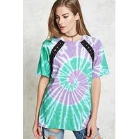 lace up tie dye tee