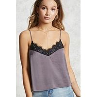 lace trim satin cami