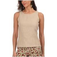 la higuera de grazalema linen top insafe womens vest top in beige