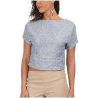 la higuera de grazalema linen top malanio womens blouse in blue