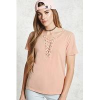 Lace-Up Mineral Wash Tee