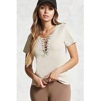 lace up mineral wash tee