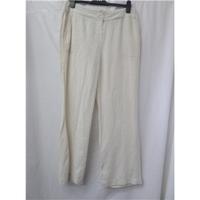 Ladies ivory linen trousers- 12 Per Una Per Una - Size: M - Cream / ivory - Trousers
