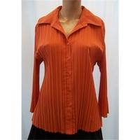 Laura Petites XL Orange Crinkle Blouse