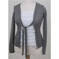 laura ashley size 10 grey cardigan with top insert