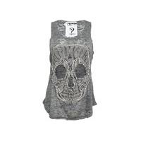 Lace Skull Burnout Vest - Size: S