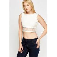 Lace Hem Black Crop Top