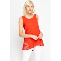 Lace Insert Bow Top