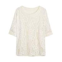 Lace-Front Knitted Top